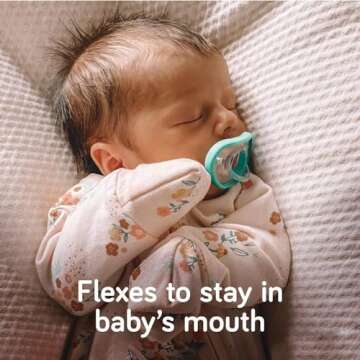 Nanobebe Baby Pacifiers 0-3 Month - Orthodontic, Curves Comfortably with Face Contour, Award Winning for Breastfeeding Babies, 100% Silicone - BPA Free. Perfect Baby Registry Gift 2pk, Clay