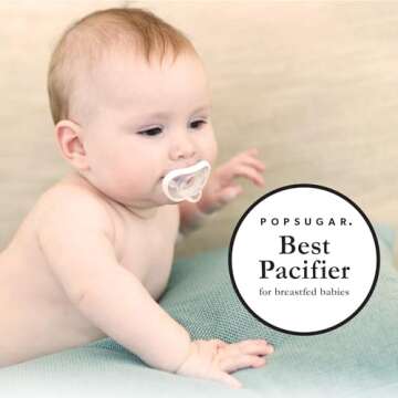 Nanobebe Baby Pacifiers 0-3 Month - Orthodontic, Curves Comfortably with Face Contour, Award Winning for Breastfeeding Babies, 100% Silicone - BPA Free. Perfect Baby Registry Gift 2pk, Clay