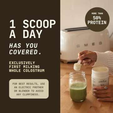 COWBOY COLOSTRUM - Bovine Colostrum Powder - The Exclusive 1st Milking Whole Colostrum - Grass Fed Colostrum Supplement for Gut Health, Immunity, Skin & Hair. Non-GMO (Unflavored, 40 Servings)