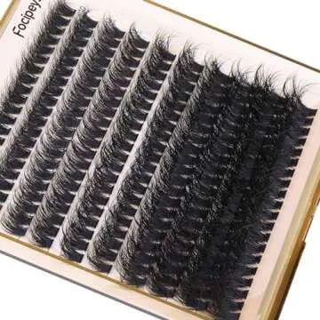 Focipeysa Lash Extension Kit Thick Eyelash Extension Kit 10-18mm Fluffy Lash Clusters 200D Individual Eyelashes Kit with Lash Bond, Lash Remover, Lash Applicator, DIY Lashes Extension