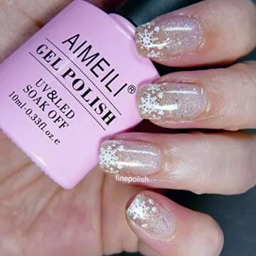AIMEILI Glitter Gel Nail Polish - Stunning Silver Shine
