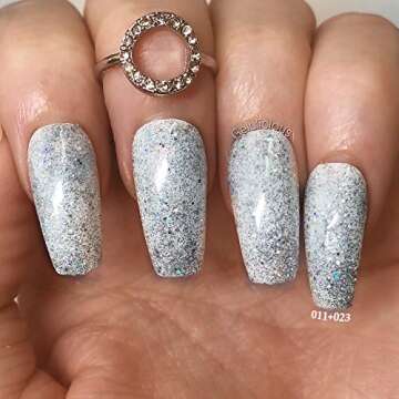 AIMEILI Glitter Gel Nail Polish - Stunning Silver Shine