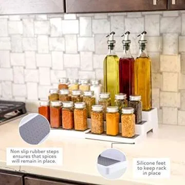 Oizeir 3-Tier Expandable Spice Rack for Organizing