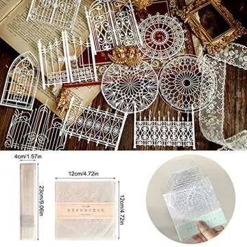 30 PCS Vintage Scrapbooking Paper Cutout Lace Scrapbook Paper Journaling Decorative Paper Aesthetic Scrapbooking Paper for Bullet Journals Junk Journal Planners Art Craft Picture Frames