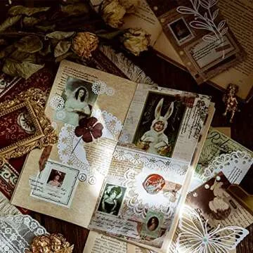 30 PCS Vintage Scrapbooking Paper Cutout Lace Scrapbook Paper Journaling Decorative Paper Aesthetic Scrapbooking Paper for Bullet Journals Junk Journal Planners Art Craft Picture Frames