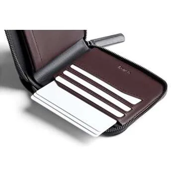 Bellroy Zip Wallet (Leather Wallet, RFID Blocking, Coin Pouch) - Deep Plum