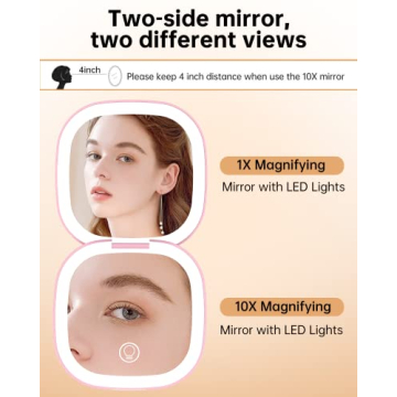 Gospire Travel Makeup Mirror with Adjustable Lights