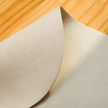 AHHFSMEI Placemats Set of 6 Coasters and 6 Faux Leather Place mats Waterproof Coffee Mats Easy Clean Table Mats (Beige)