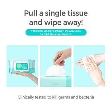 Ariul Stress-Relieving Hand Sanitizing Tissue Hand Sanitizing Wipes 100% Alcohol Free, Moisturizing Hand Sanitizer Tissues Clinically Tested, 15 sheets per Pack, Travel size (Pack of 9, 135)