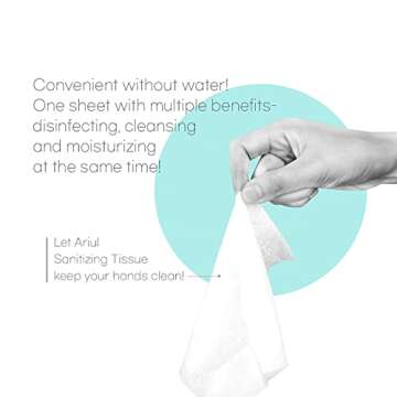 Ariul Stress-Relieving Hand Sanitizing Tissue Hand Sanitizing Wipes 100% Alcohol Free, Moisturizing Hand Sanitizer Tissues Clinically Tested, 15 sheets per Pack, Travel size (Pack of 9, 135)