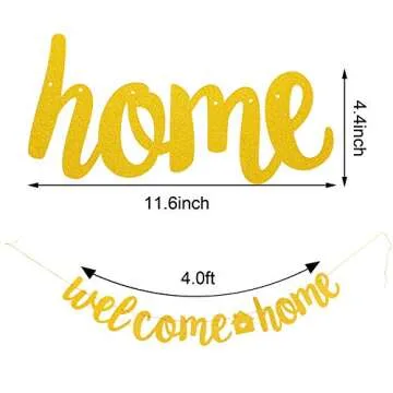 2 Pieces Welcome Home Banner for Housewarming Celebrations