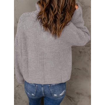 EVALESS Stylish Women's Quarter Zip Pullover Sweater