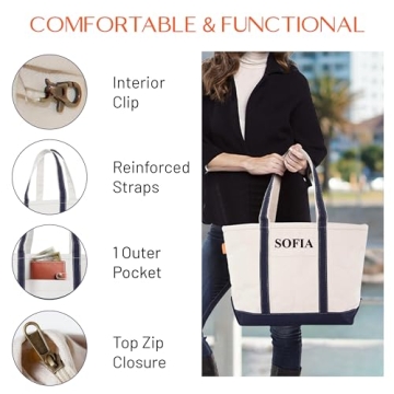 CB STATION Medium Classic Canvas Tote Bag for Women