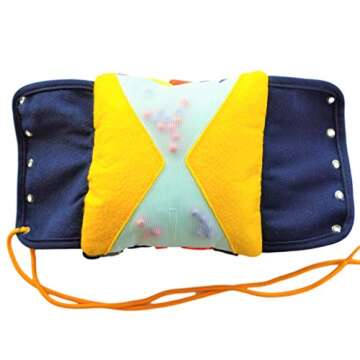 SENSORY4U Buckle Pillow Sensory Fine Motor Development Toy Activity Plushie - OT Therapy Tool Threading Counting Colors Latches Sorting Skills in One - 2nd Edition