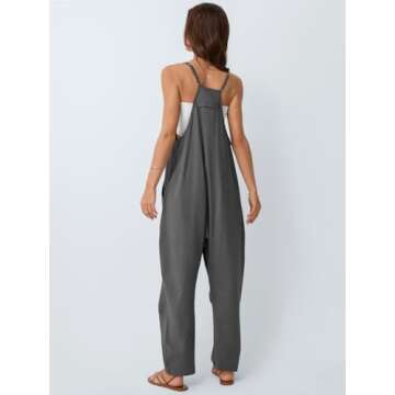 AUTOMET Jumpsuits for Women Casual Summer Outfits Rompers Comfy Y2k Loose Baggy Trendy Overalls Jumpers Fashion Clothes 2025 DarkGrey M