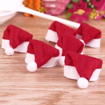 Eshylala 30 Pcs Mini Santa Claus Hats - Christmas Lollipop Candy Party Supplies