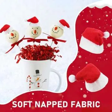 Eshylala 30 Pcs Mini Santa Claus Hats - Christmas Lollipop Candy Party Supplies