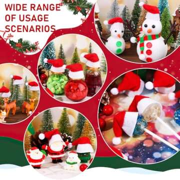 Eshylala 30 Pcs Mini Santa Claus Hats - Christmas Lollipop Candy Party Supplies