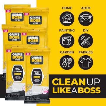 Grime Boss Heavy Duty Wipes for Hands and Surfaces 180 Count