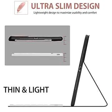 BORIYUAN iPad Keyboard Case - Slim & Detachable Design