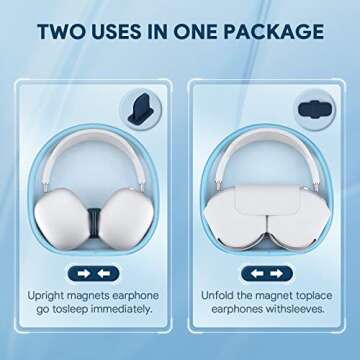 Yinke Smart Case for Apple AirPods Max Supports Sleep Mode, Hard Organizer Portable Carry Travel Cover Storage Bag (Blue)