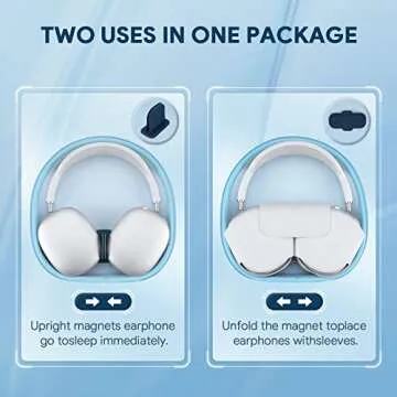 Yinke Smart Case for Apple AirPods Max Supports Sleep Mode, Hard Organizer Portable Carry Travel Cover Storage Bag (Blue)