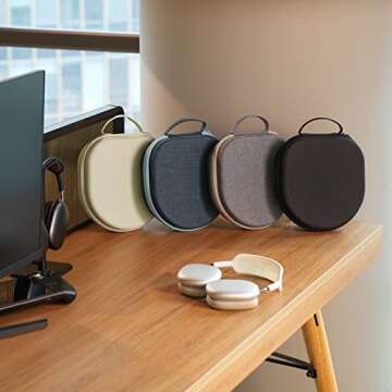 Yinke Smart Case for Apple AirPods Max Supports Sleep Mode, Hard Organizer Portable Carry Travel Cover Storage Bag (Blue)