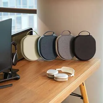 Yinke Smart Case for Apple AirPods Max Supports Sleep Mode, Hard Organizer Portable Carry Travel Cover Storage Bag (Blue)