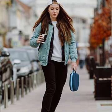 Yinke Smart Case for Apple AirPods Max Supports Sleep Mode, Hard Organizer Portable Carry Travel Cover Storage Bag (Blue)