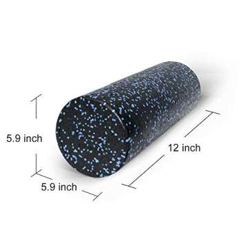 ATIVAFIT Yoga Foam Roller Black+Blue 12 inches