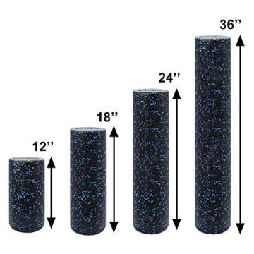 ATIVAFIT Yoga Foam Roller Black+Blue 12 inches