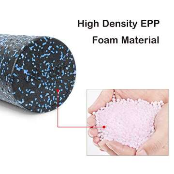 ATIVAFIT Yoga Foam Roller Black+Blue 12 inches