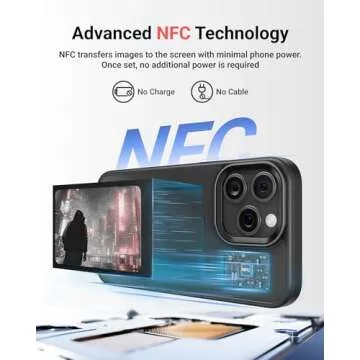 XCOOL InkPlay E-Ink Screen Phone Case, DIY Wireless NFC Photo Display Smart Phone Case, Custom Phone Protective Case, Anti-Drop Water-Resistant Ink Phone Case Compatible with iPhone 13 Pro, Black