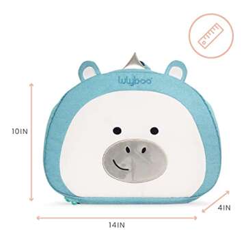 Lulyboo Toddler Car Seat Tray and Backpack - Unicorn Travel Tray with Firm Writing Surface - Kids Lap Desk, Built-in Cup Holder and 8 Storage Pockets