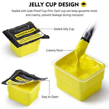 Magicfly Gouache Paint Set with 24 Vibrant Colors and Brushes