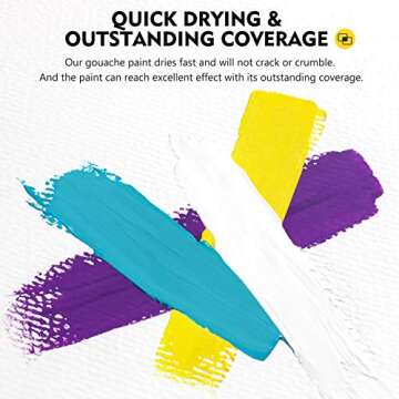 Magicfly Gouache Paint Set with 24 Vibrant Colors and Brushes