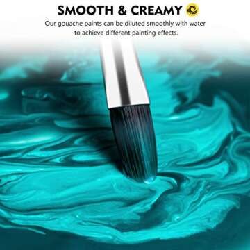 Magicfly Gouache Paint Set with 24 Vibrant Colors and Brushes