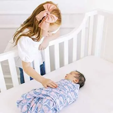 aden + anais Swaddle Blanket, Boutique Muslin Blankets for Girls & Boys, Baby Receiving Swaddles, Ideal Newborn & Infant Swaddling Set, Perfect Shower Gifts, 4 Pack, Deco