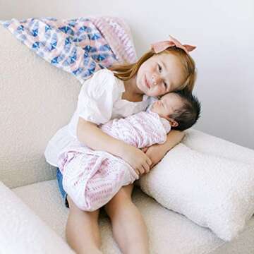 aden + anais Swaddle Blanket, Boutique Muslin Blankets for Girls & Boys, Baby Receiving Swaddles, Ideal Newborn & Infant Swaddling Set, Perfect Shower Gifts, 4 Pack, Deco