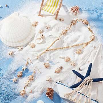 arricraft 4 Strands Turquoise Beads, Sea Turtle Beads Synthetic Turquoise Starfish Beads Ocean Animal Spacer Beads for Bracelets Earrings DIY Jewelry Making