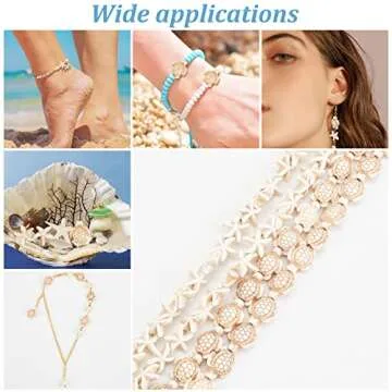 arricraft 4 Strands Turquoise Beads, Sea Turtle Beads Synthetic Turquoise Starfish Beads Ocean Animal Spacer Beads for Bracelets Earrings DIY Jewelry Making