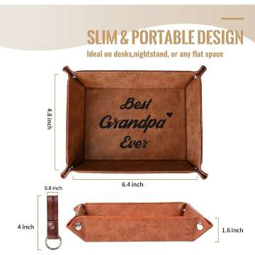 Grandpa Gifts: Leather Tray & Keychain Set