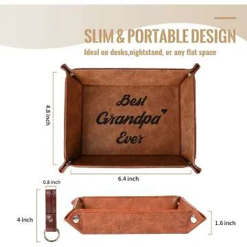 Grandpa Gifts: Leather Tray & Keychain Set