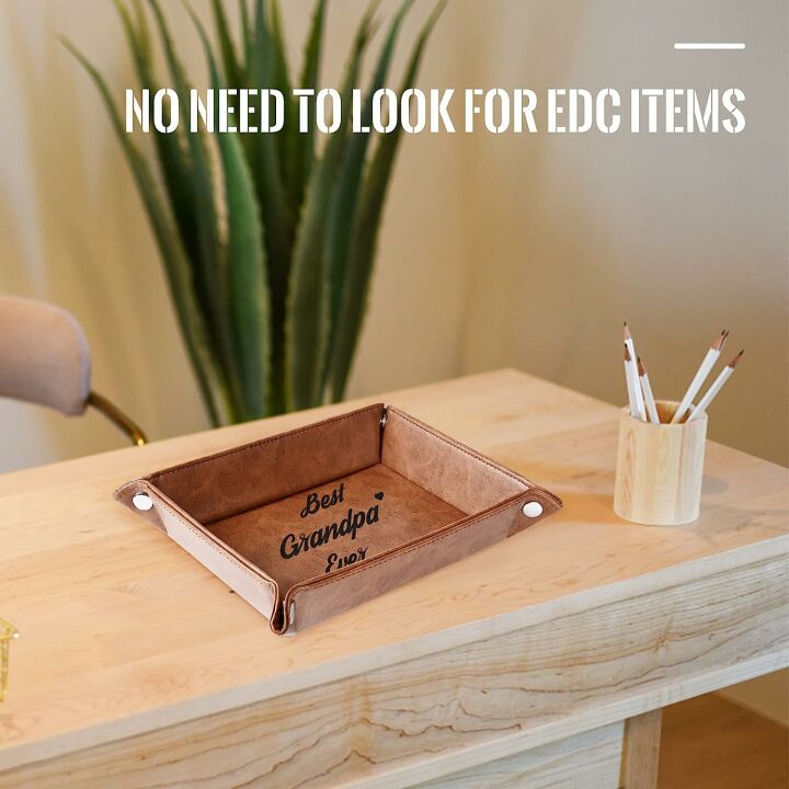 Grandpa Gifts: Leather Tray & Keychain Set