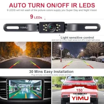 YIMU HD Night Vision Waterproof Car Backup Camera