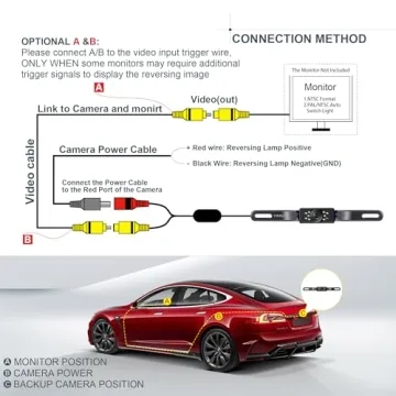 YIMU HD Night Vision Waterproof Car Backup Camera