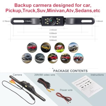 YIMU HD Night Vision Waterproof Car Backup Camera