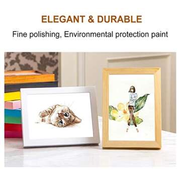 PONOSIR 8x10 Picture Frame Wooden 8x10 Print Poster Photo Frames for Wall Hanging/Desktop Display (Natural Wood, 8"x10")