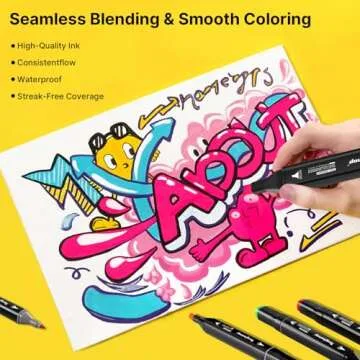 Tongfushop 80 Colors Double Tip Alcohol Marker Set