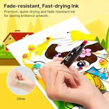 Tongfushop 80 Colors Double Tip Alcohol Marker Set